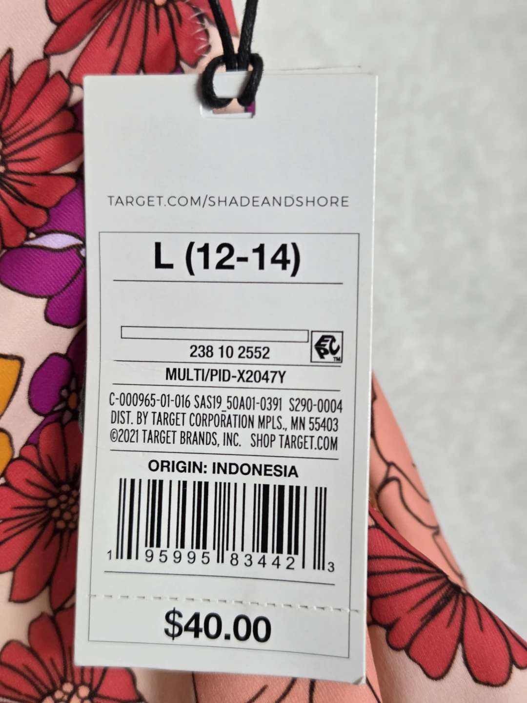 NWT Shade & Shore Plunge One-Piece Swimsuit Floral Size Large - photo 2