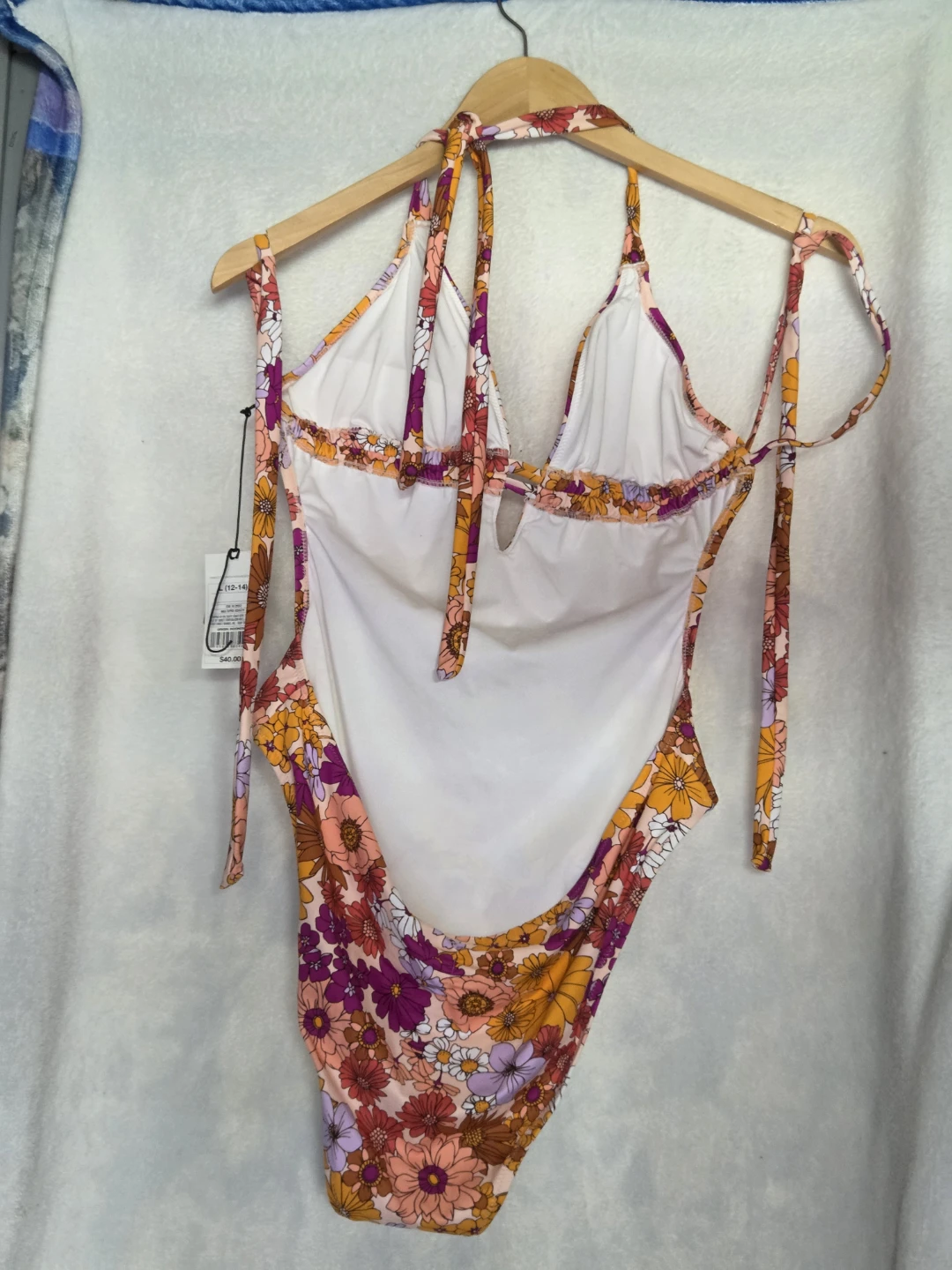 NWT Shade & Shore Plunge One-Piece Swimsuit Floral Size Large - photo 3