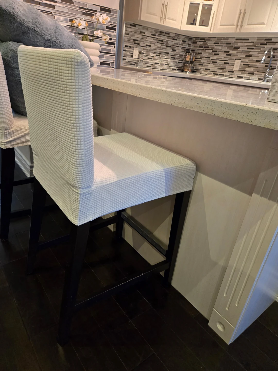 IKEA Set of 2 Beige Bar Stool Covers with new covers