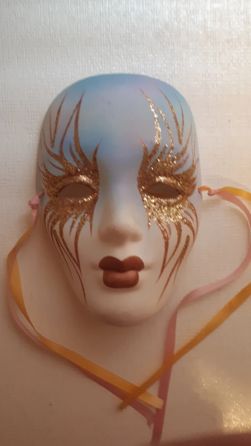 Decorative Ceramic Face Mask with Glitter