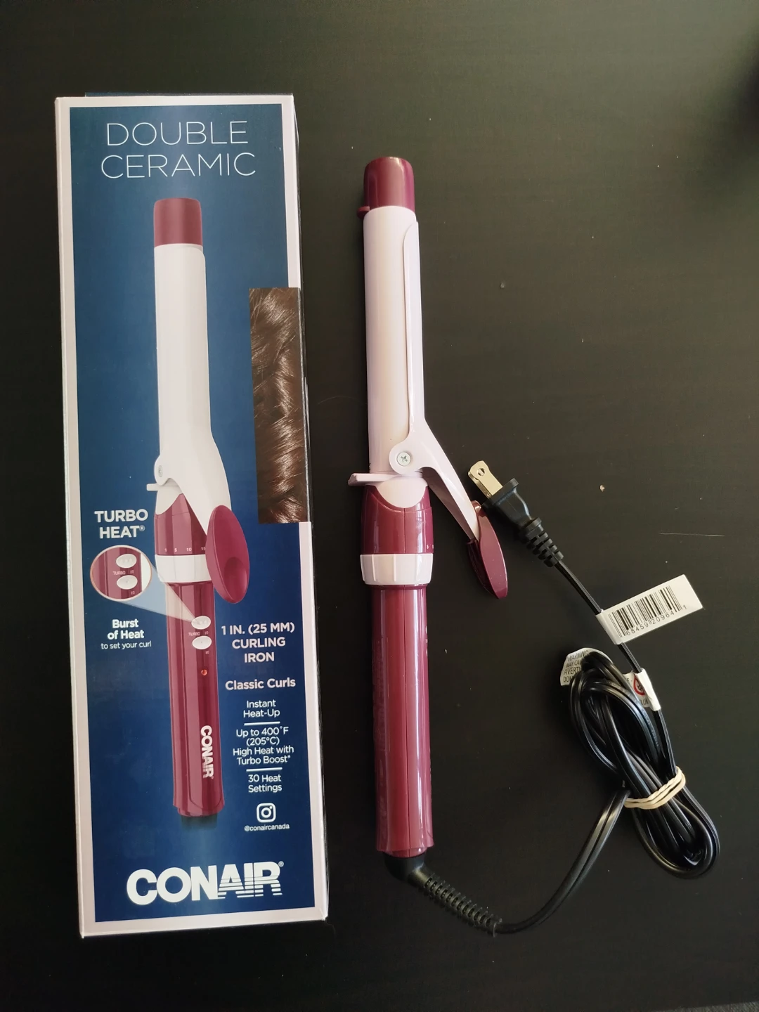 Conair 1" double ceramic curling iron