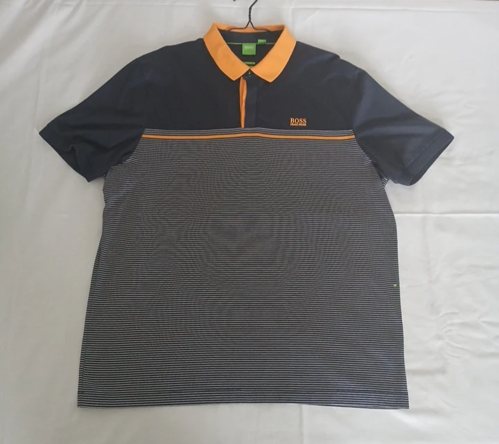 Hugo Boss Green Tag Polo Stripe Panel Detail