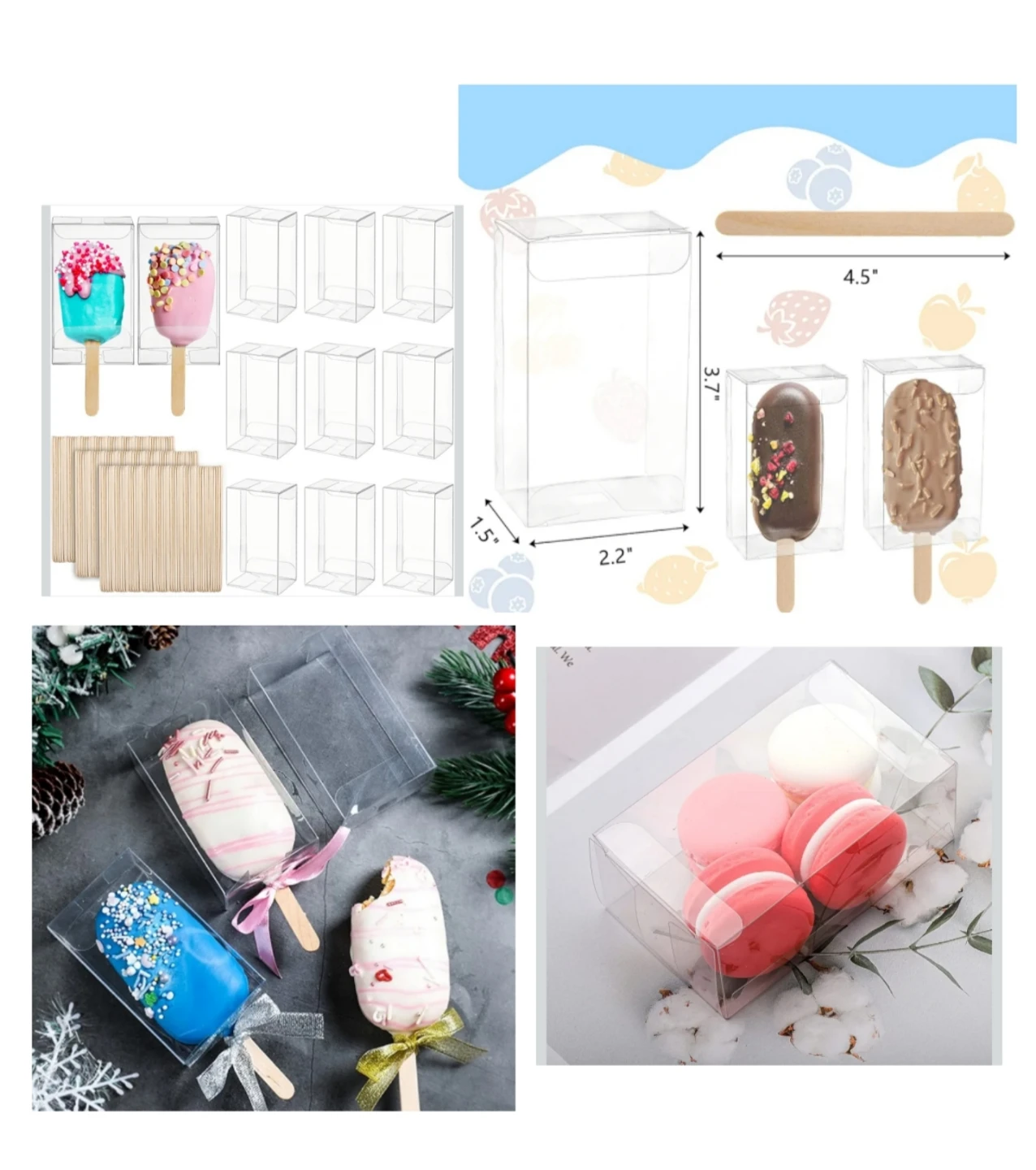 Clear Cakesickle Boxes with Sticks