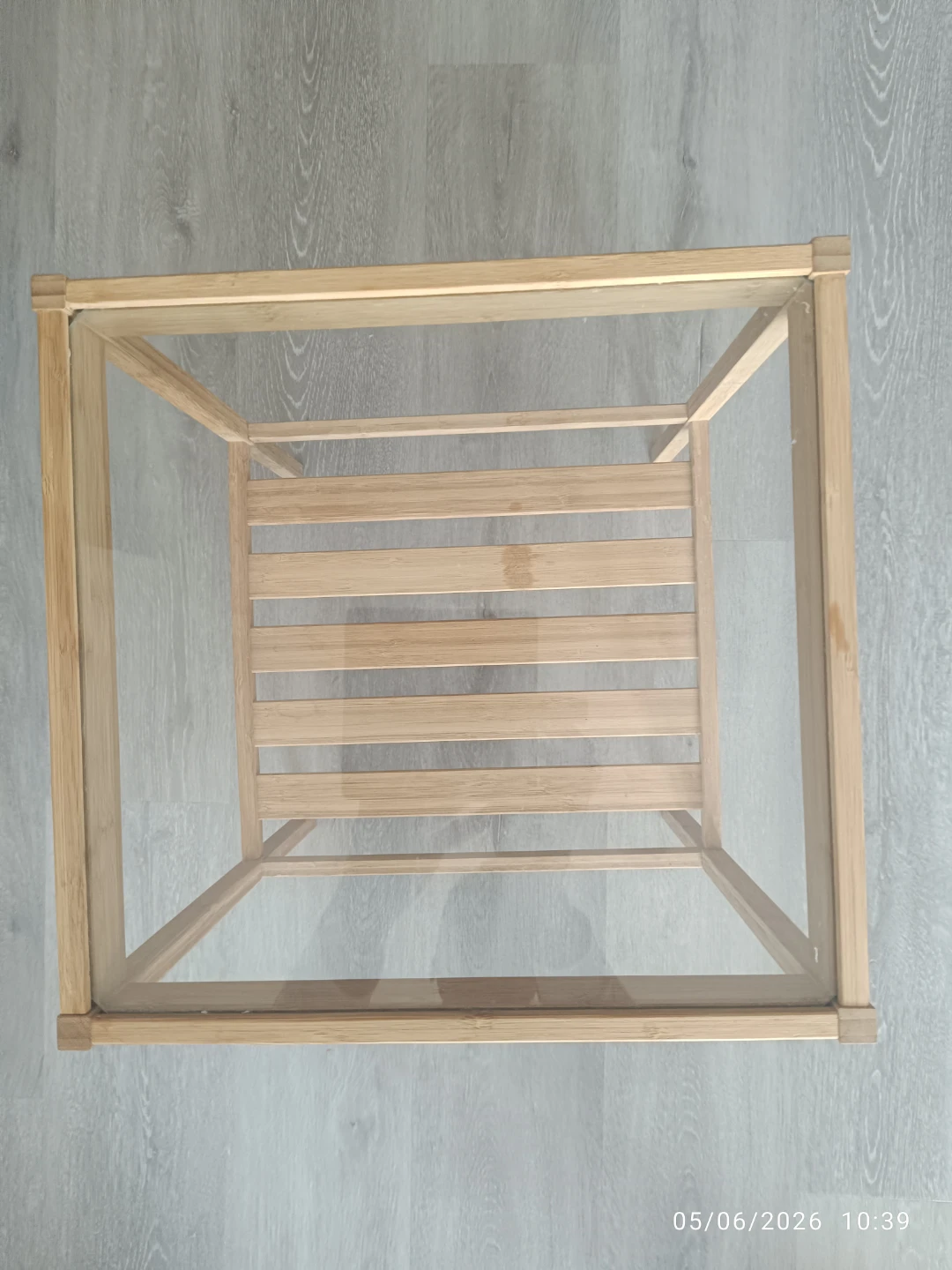 Bamboo and Glass Side Table - photo 2