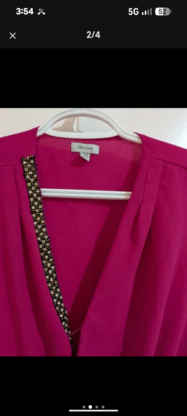 Tristan Women's Pink Peplum Top with Beaded Detail - photo 4