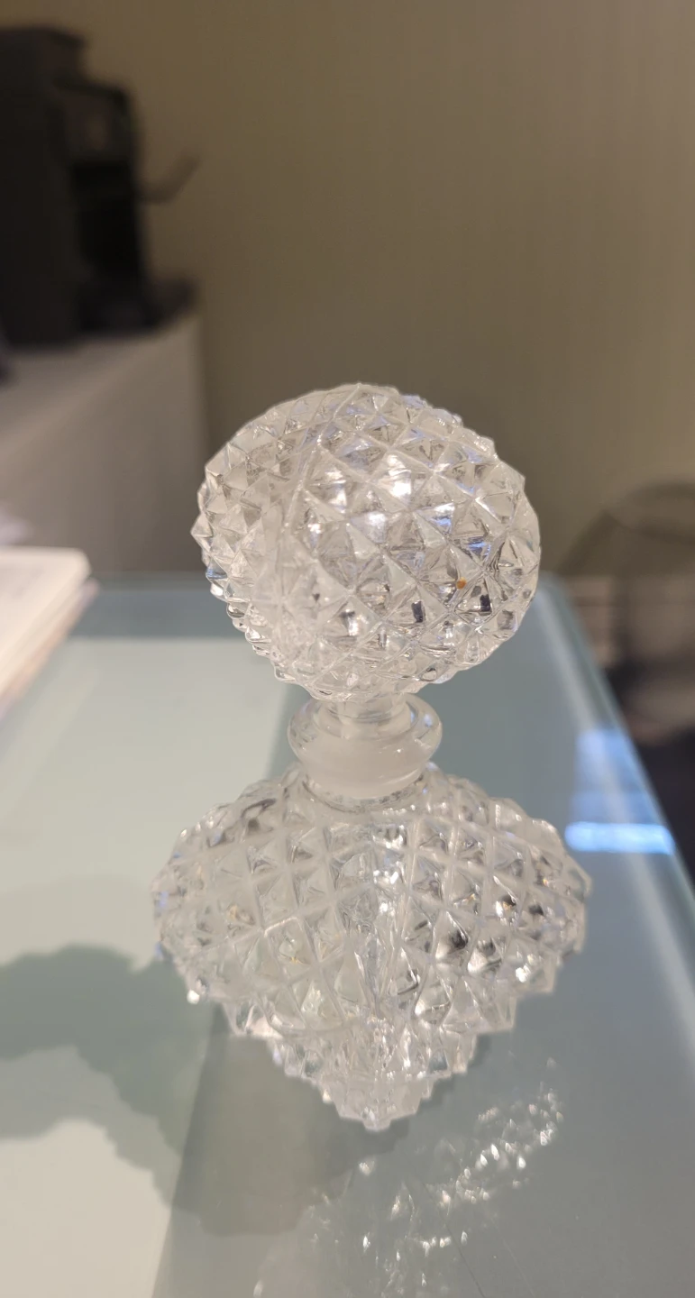 Vintage Diamond Cut Perfume Bottle with Stopper