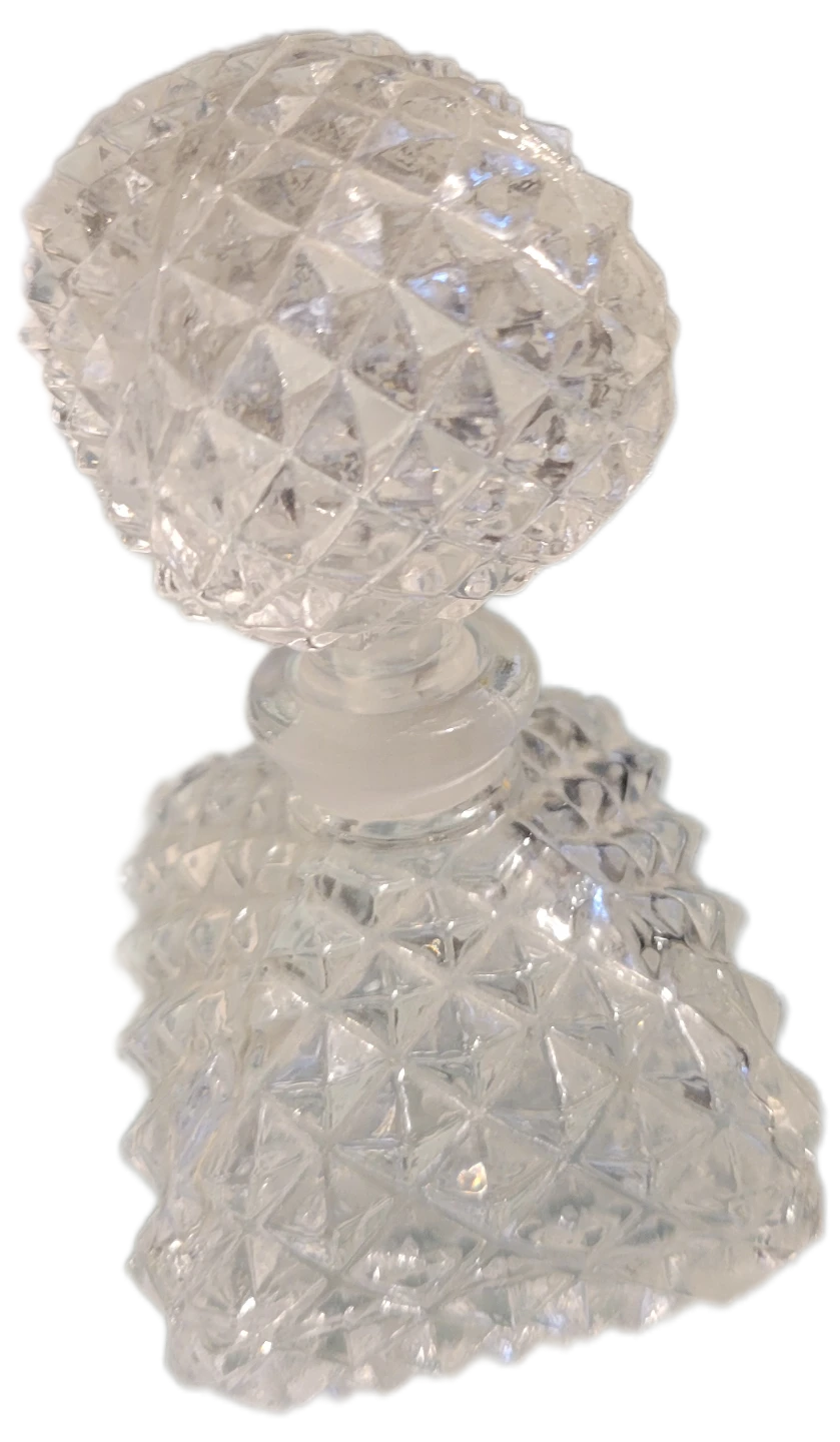 Vintage Diamond Cut Perfume Bottle with Stopper - photo 2