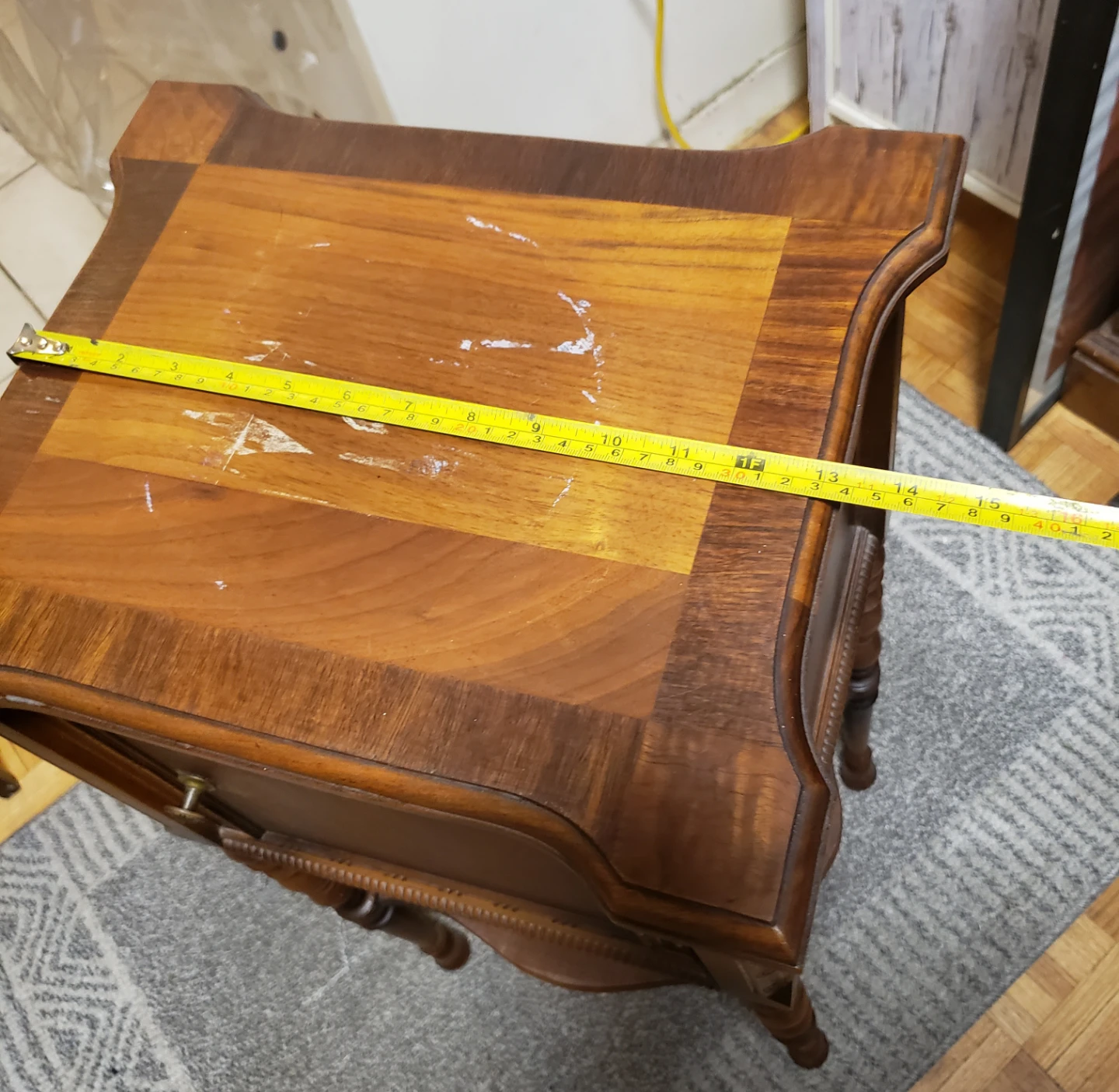 Antique Wooden Side Table with Cabinet - photo 5