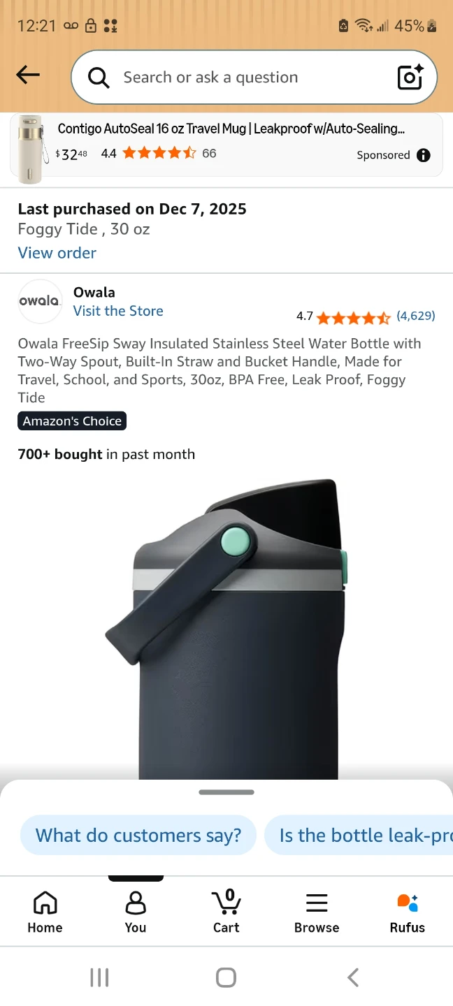 Owala FreeSip Sway Insulated Stainless Steel Water Bottle 30oz - photo 2