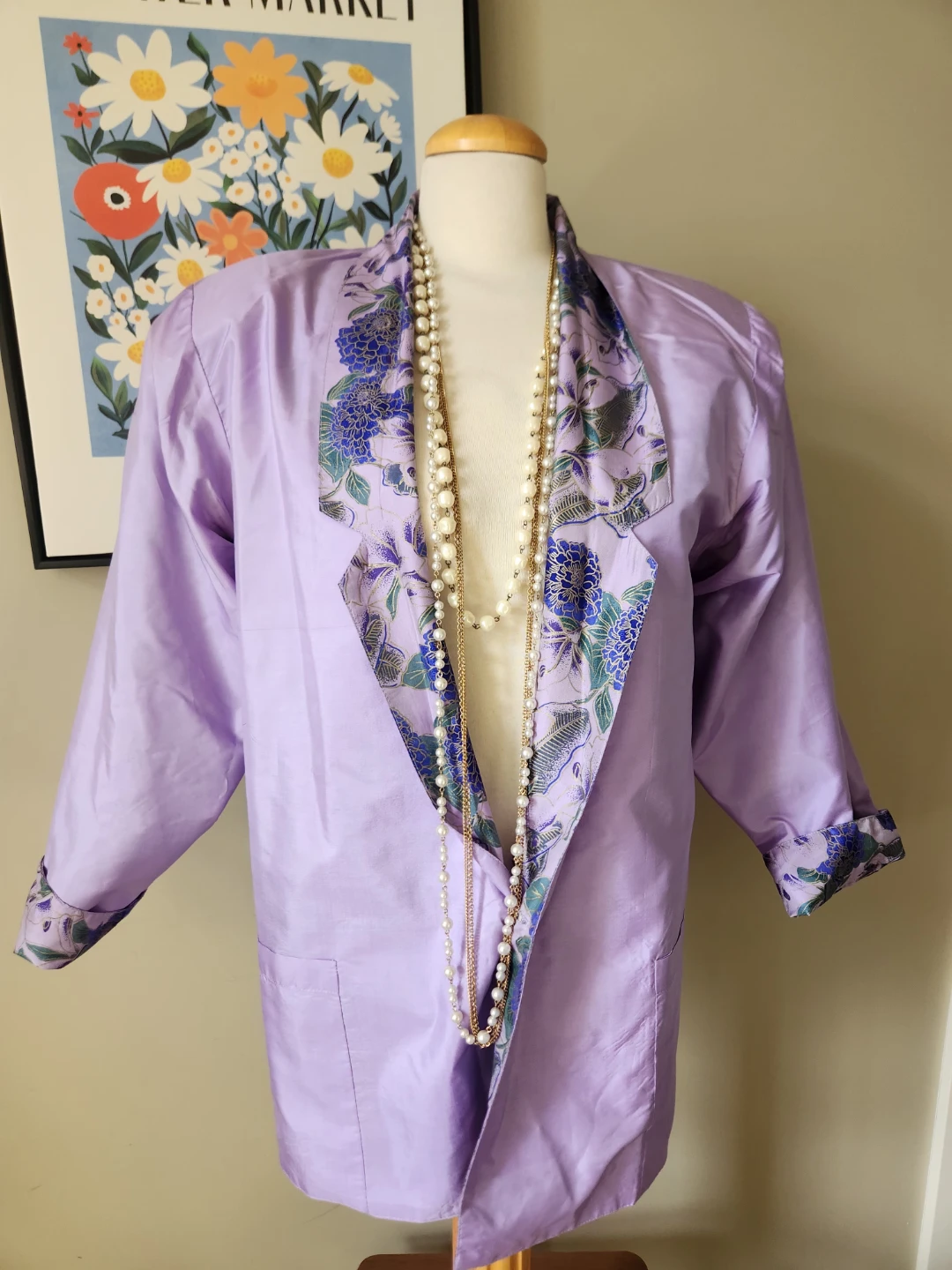 REVERSABLE silk Floral Print Kimono Jacket - photo 3