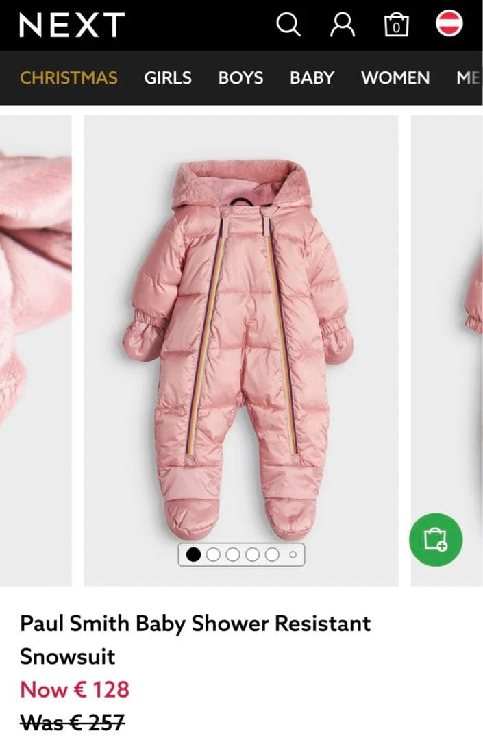 Paul Smith Pink Puffer Snowsuit with Mittens