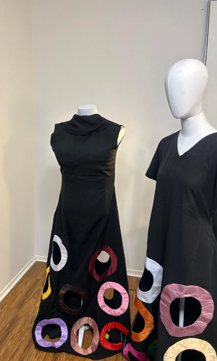 Black Dress with Colourful Circle Cutouts - photo 3