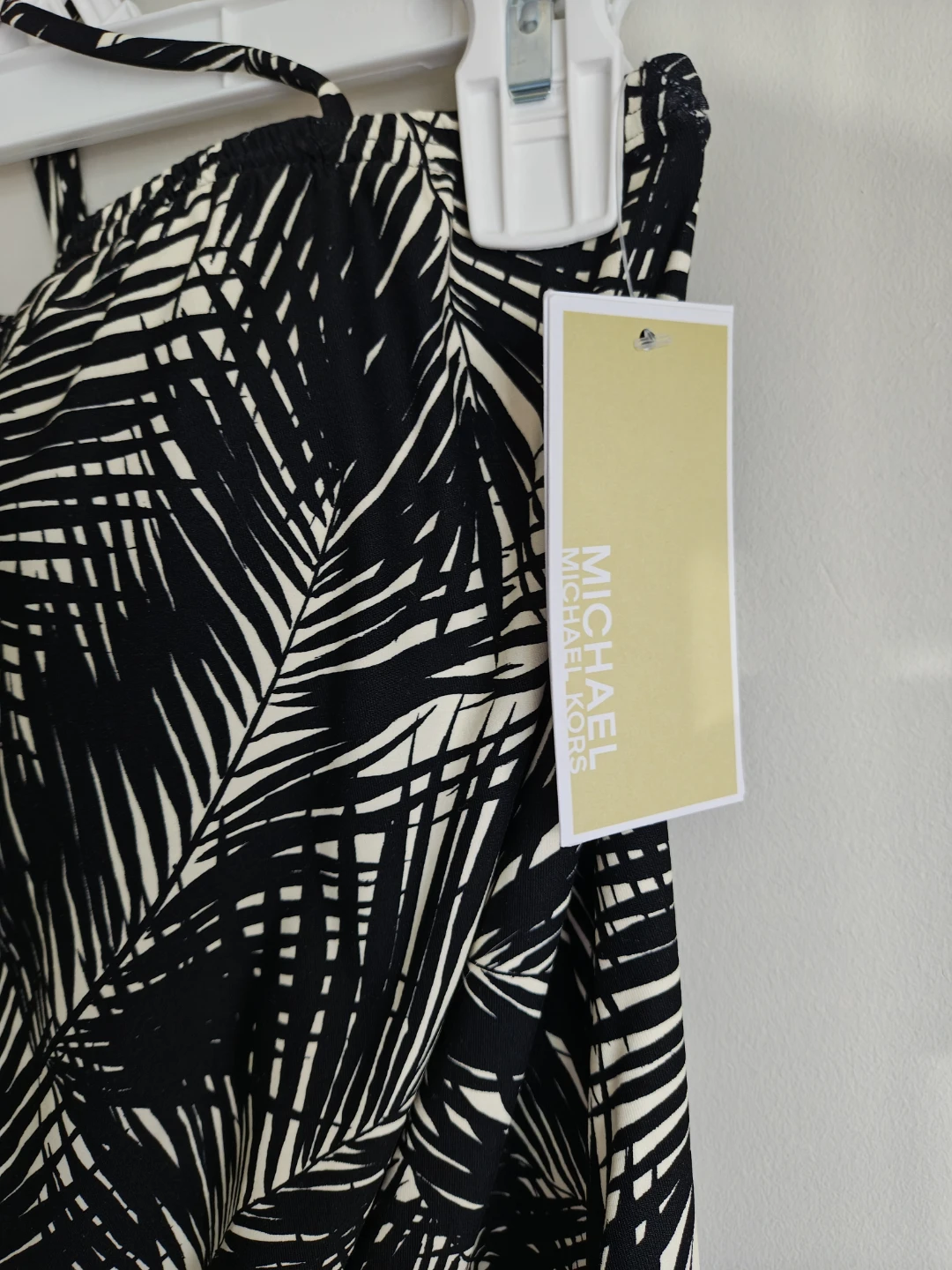 Michael Kors Black & White Palm Print Tankini Top - photo 2