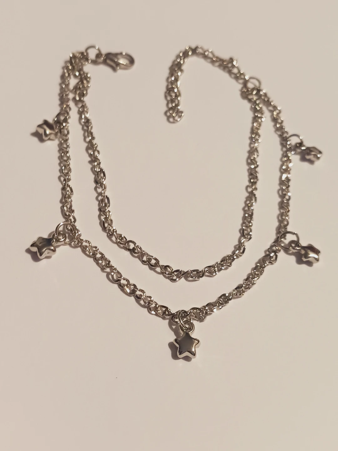New !! Silver Tone Anklet with Star 🌟 Charms - photo 4