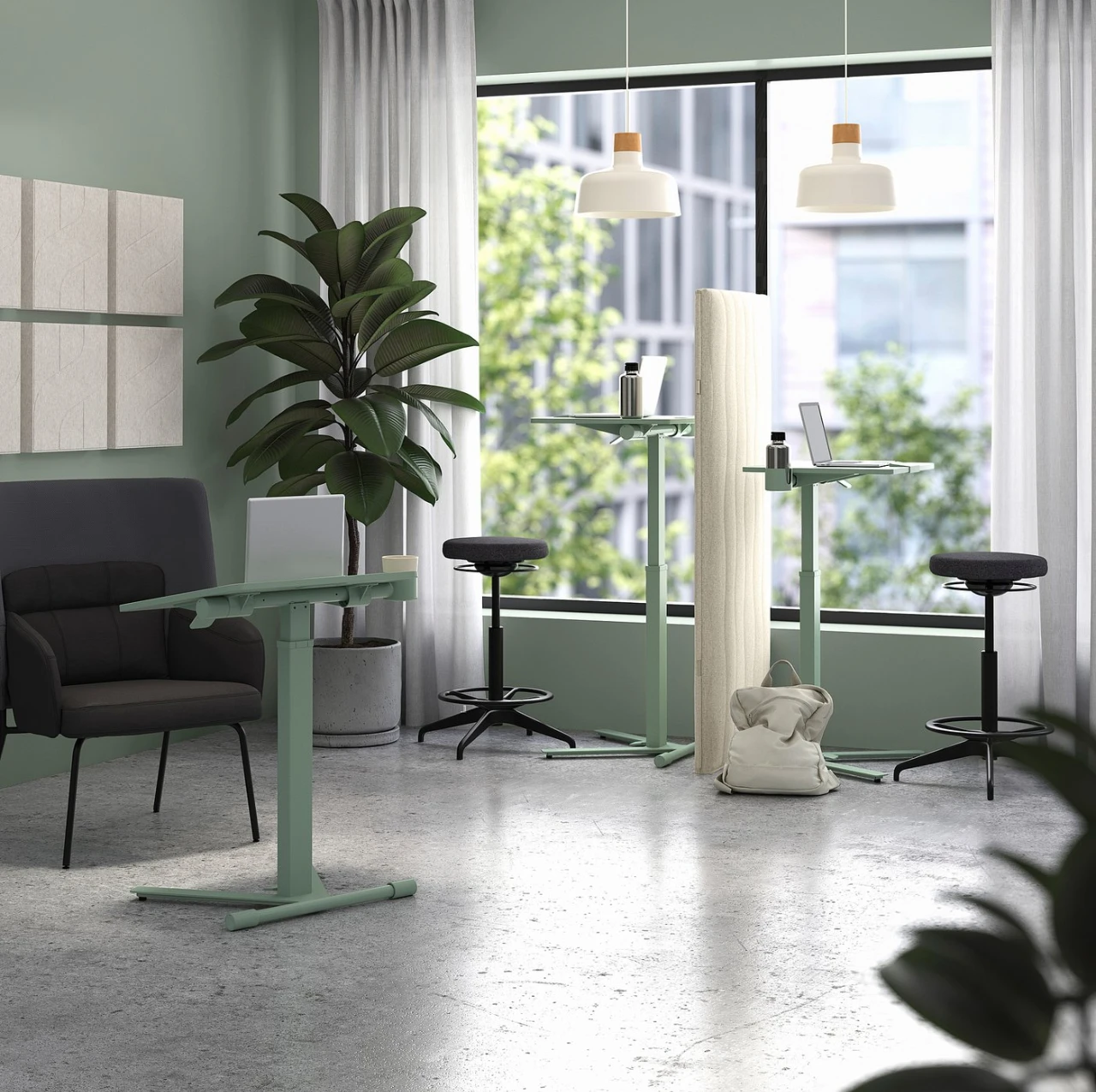 Adjustable Standing Desk Table - Sage Green - photo 5
