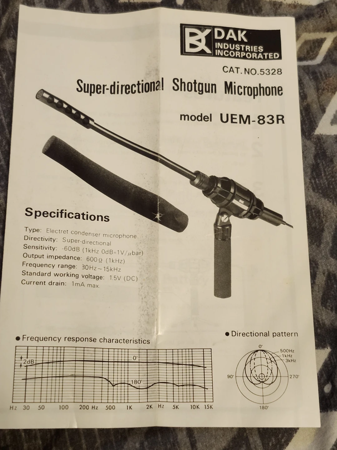 DAK Industries Super-directional Shotgun Microphone UEM-83R