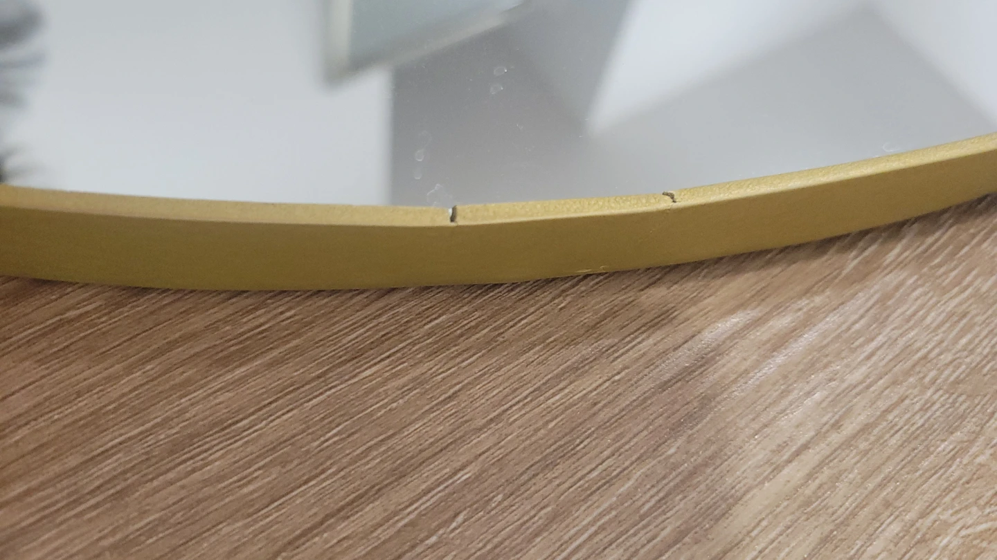 Gold Metal Round Mirror 26inch - photo 5