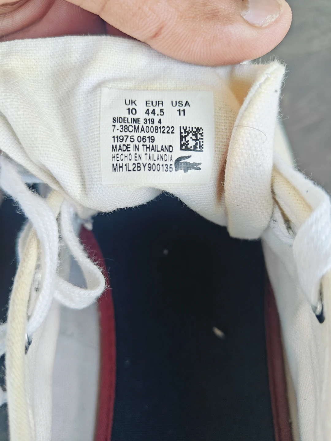 White Lacoste Canvas Sneakers - Size 11 - photo 3