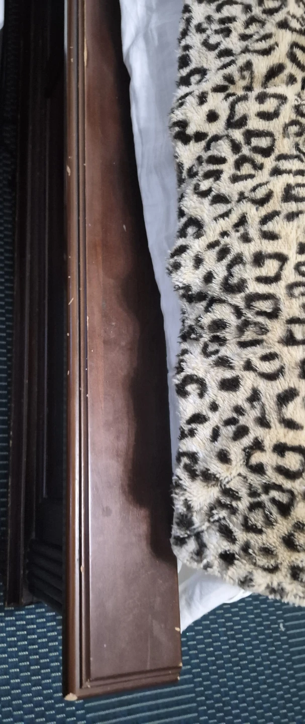 Dark Wood Bed Frame Headboard and Footboard - photo 3