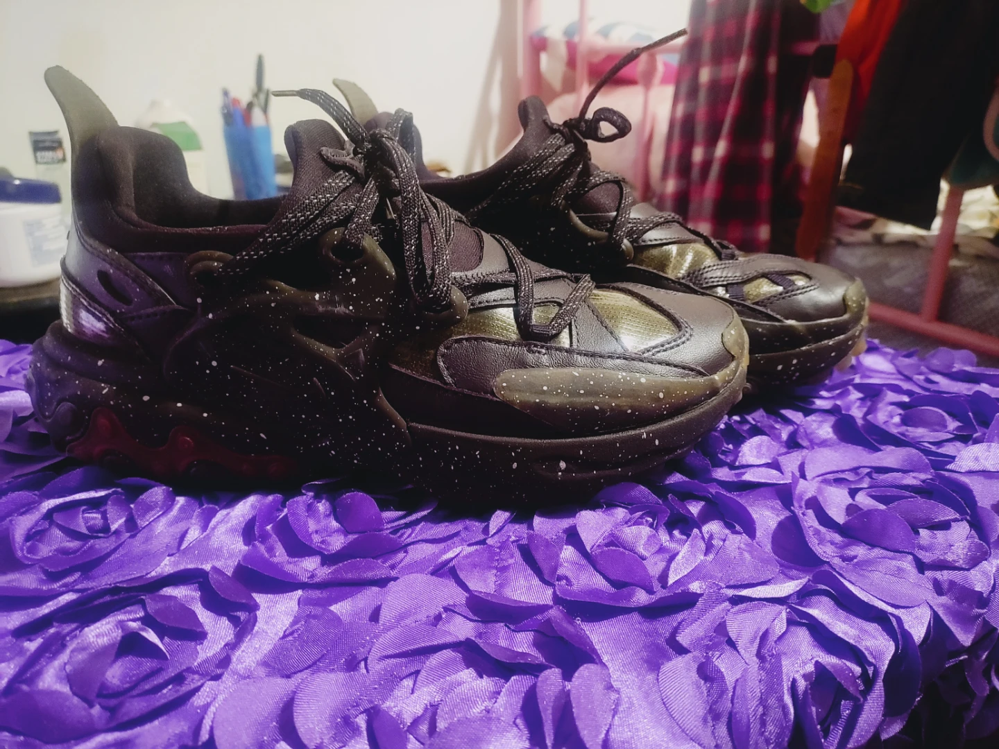 Big kids Dark Purple Chunky Sneakers with Speckled Soles ised - photo 2