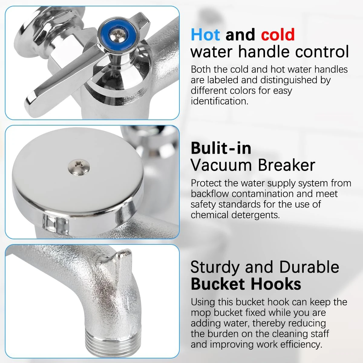 Commercial Mop Sink Faucet with Vacuum Breaker - photo 4