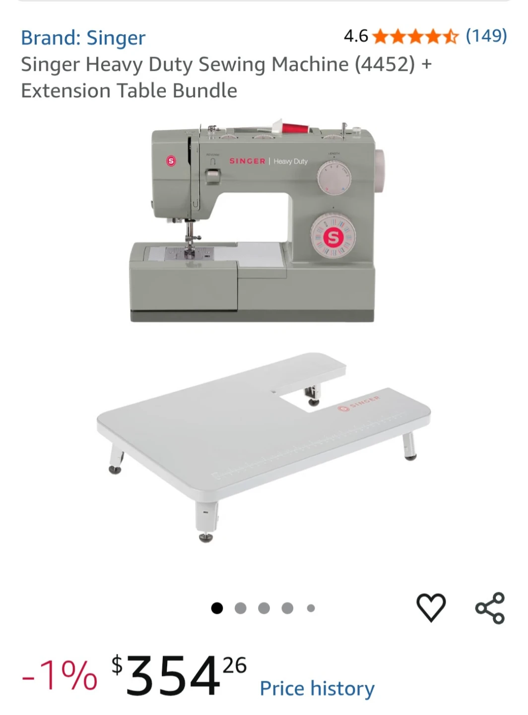 NEW Singer Heavy Duty 4452 Sewing Machine + Extension Table - photo 2