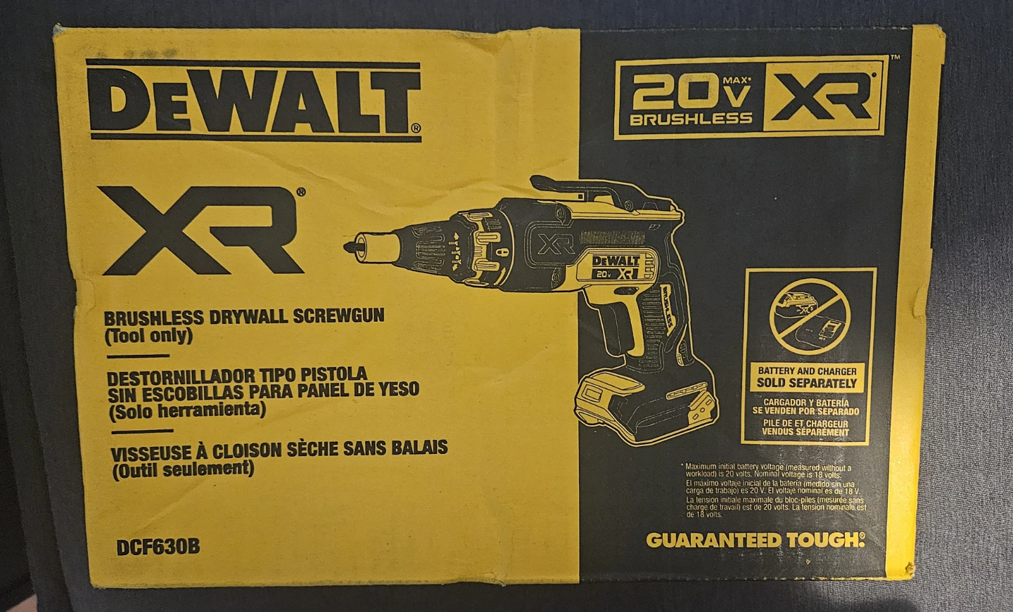 DEWALT 20V MAX XR Brushless Drywall Screwgun (Tool Only) DCF630B