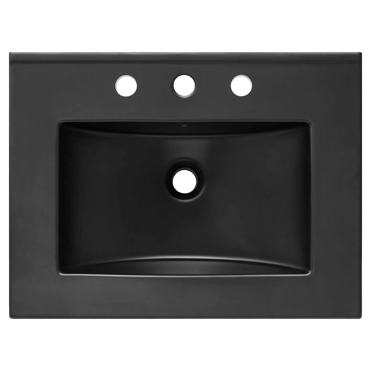 24” Black Bathroom Sink – Modern Ceramic Vanity Sink – NEW - photo 2