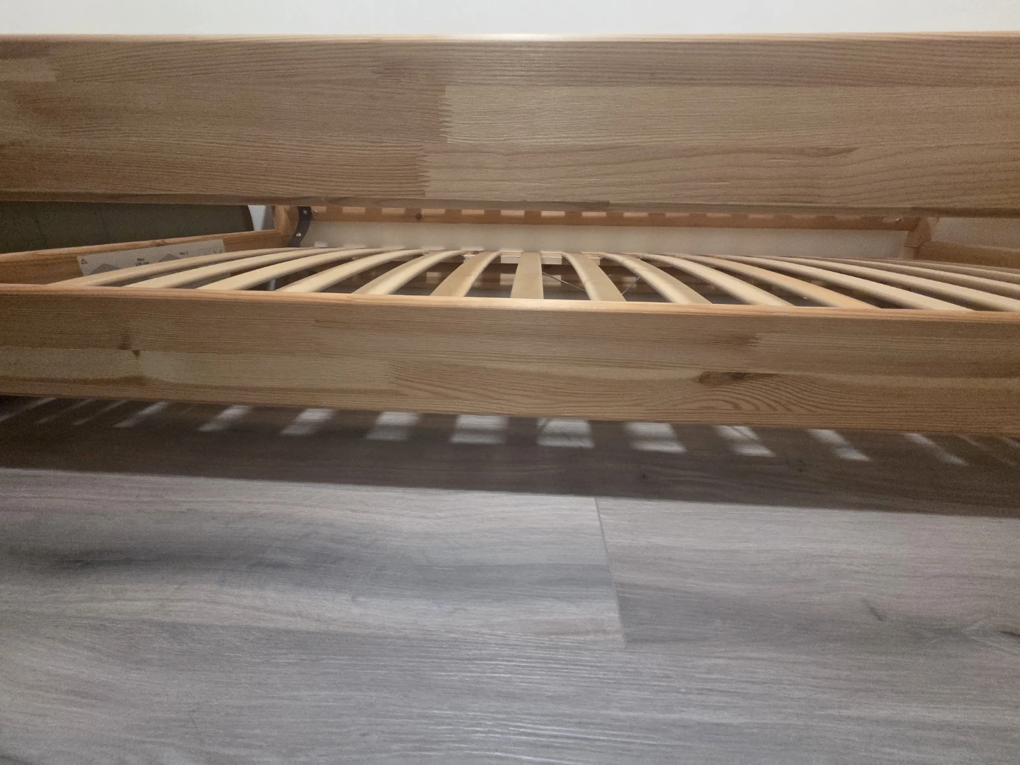 Wooden Slat Bed Frame from ikea double and stackable - photo 2