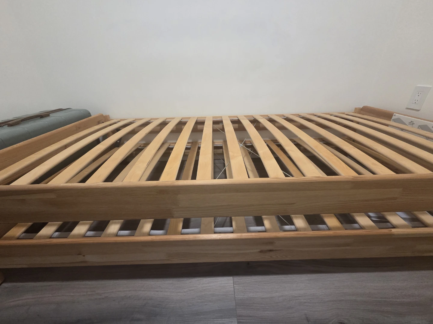 Wooden Slat Bed Frame from ikea double and stackable - photo 3