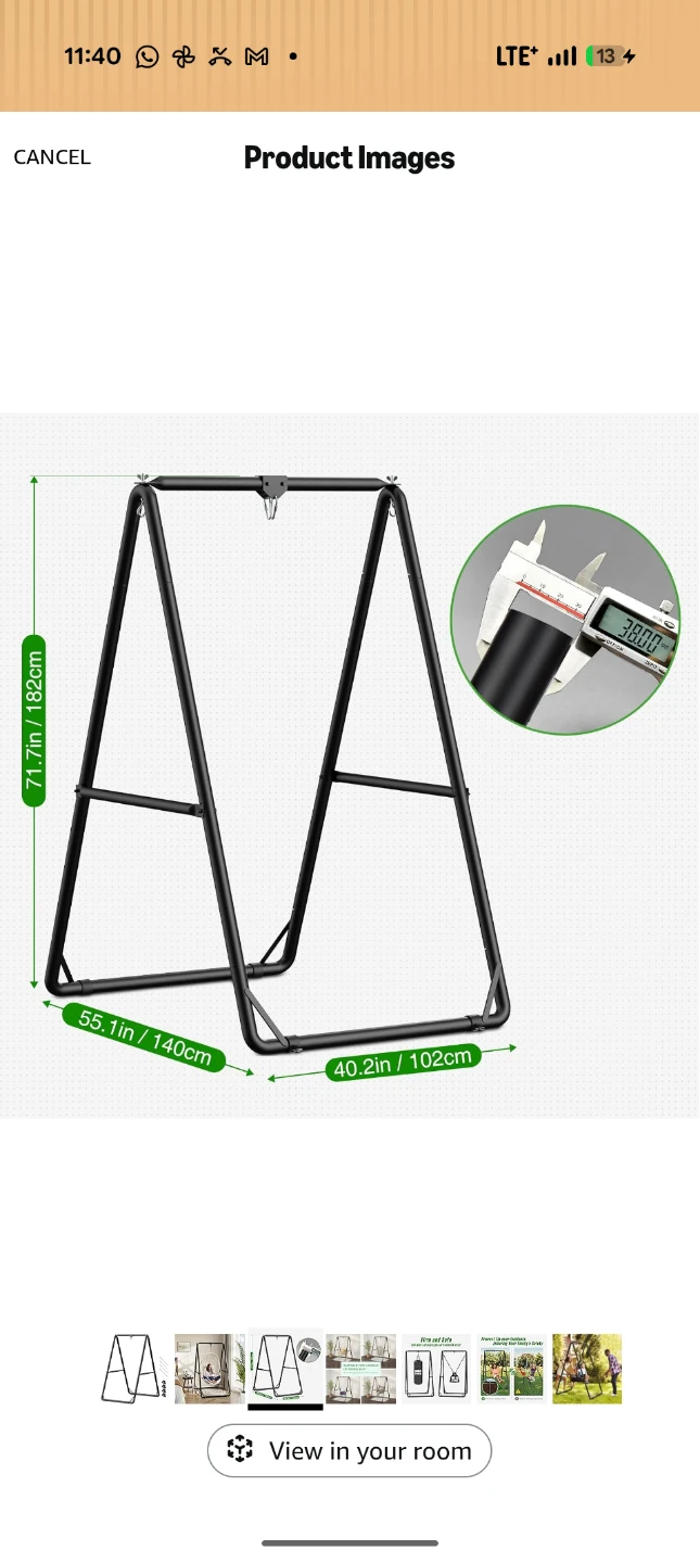 Greenstell Hammock Chair Stand - Black + hammock - photo 2
