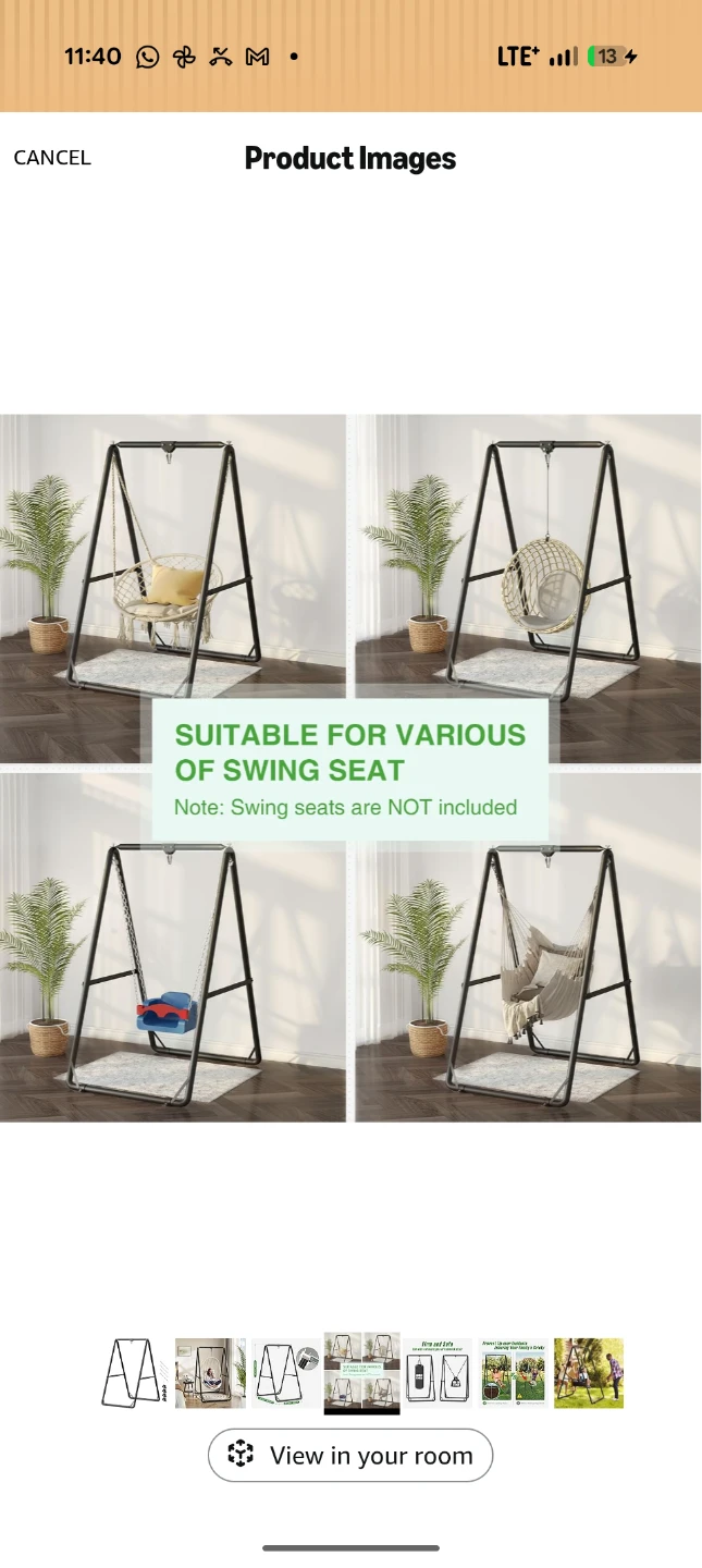 Greenstell Hammock Chair Stand - Black + hammock - photo 3