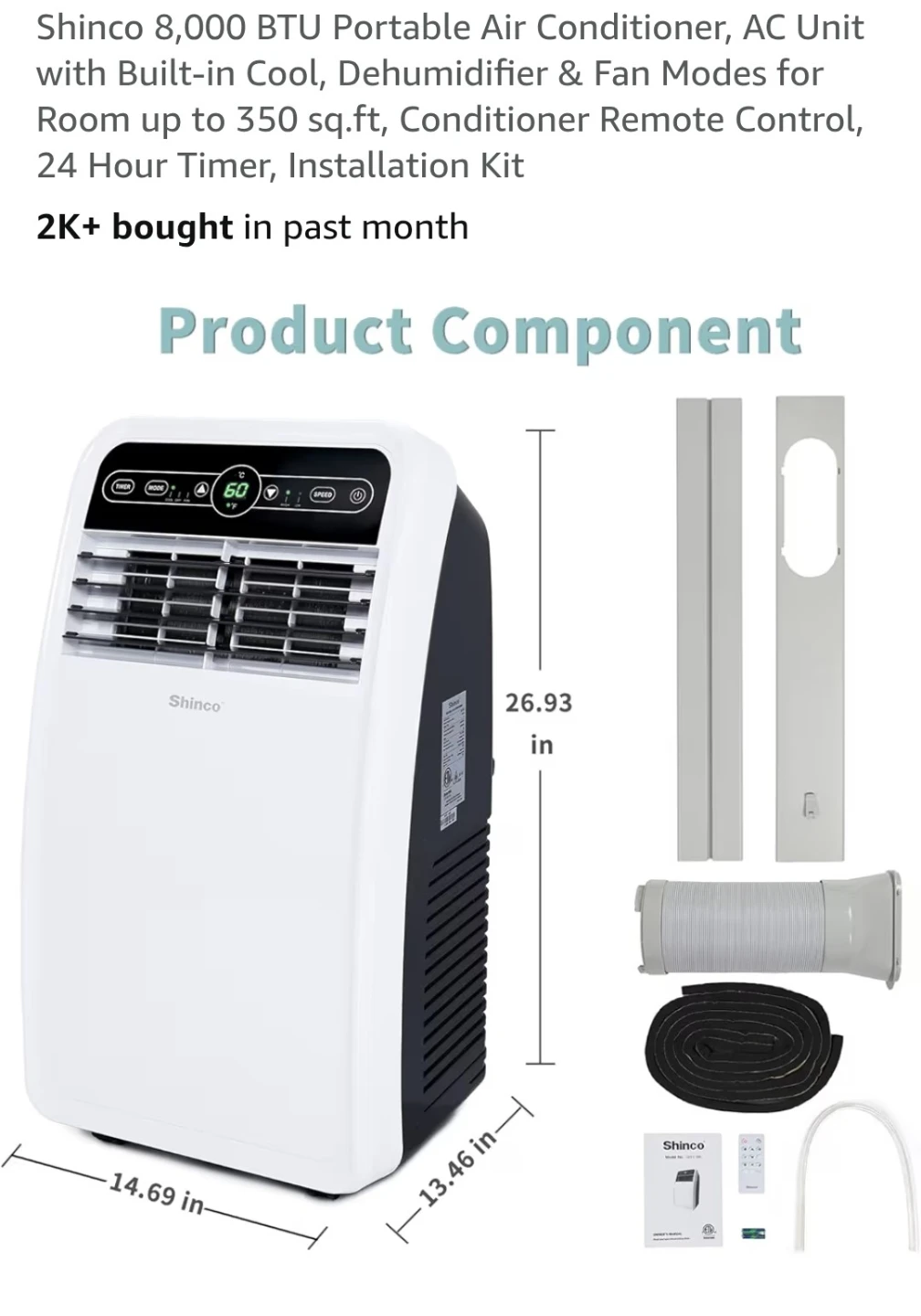 Shinco 8000 BTU Portable Air Conditioner