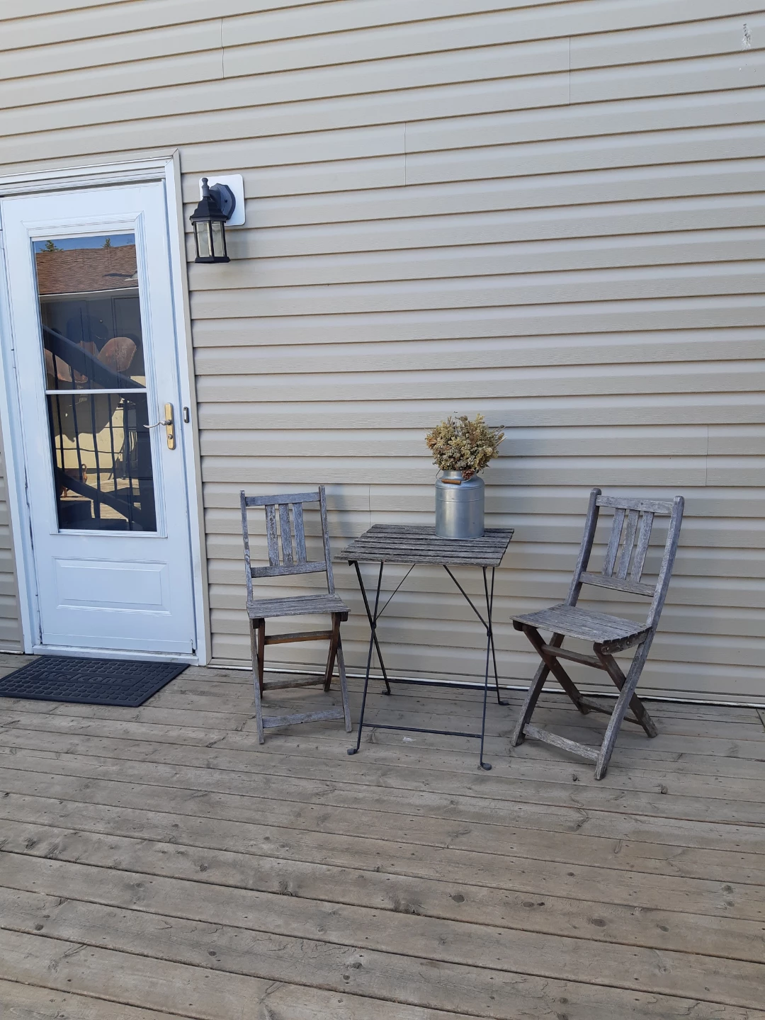 Rustic wooden patio set (table and 2 chairs) - photo 2