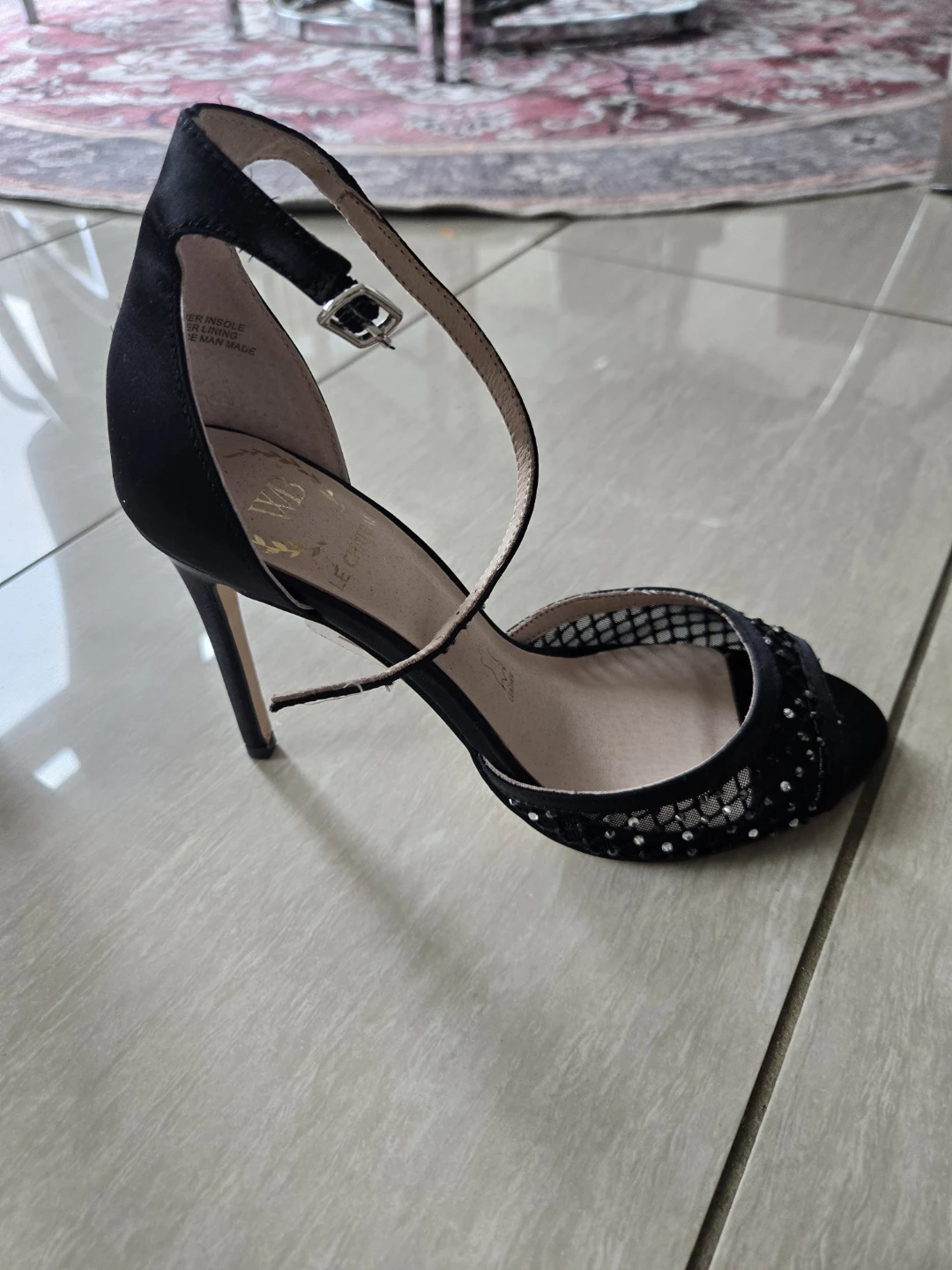 Le Château Black Beaded Heels - Size 6 - photo 4