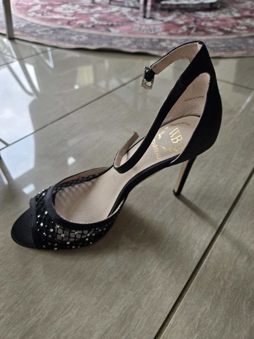 Le Château Black Beaded Heels - Size 6 - photo 5