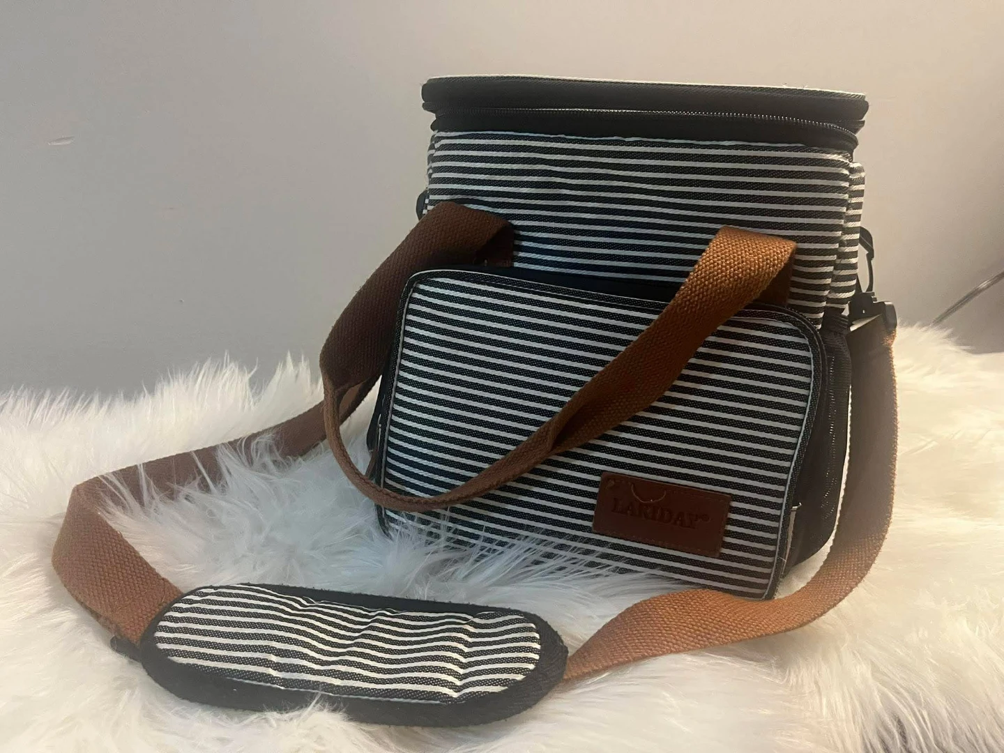 LAKIDAY Insulated Cooler Bag - Black & White Stripes - photo 4