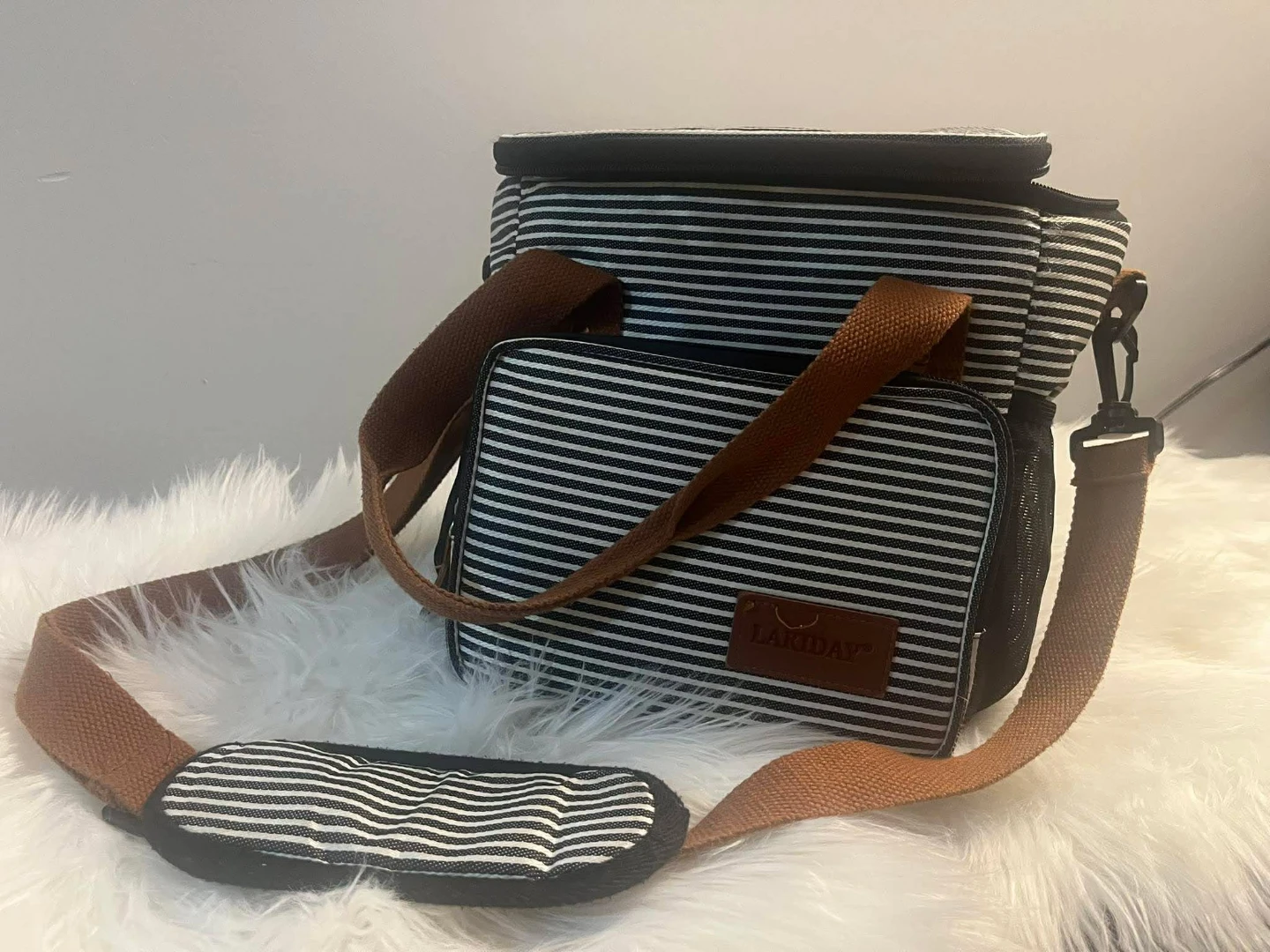 LAKIDAY Insulated Cooler Bag - Black & White Stripes - photo 5