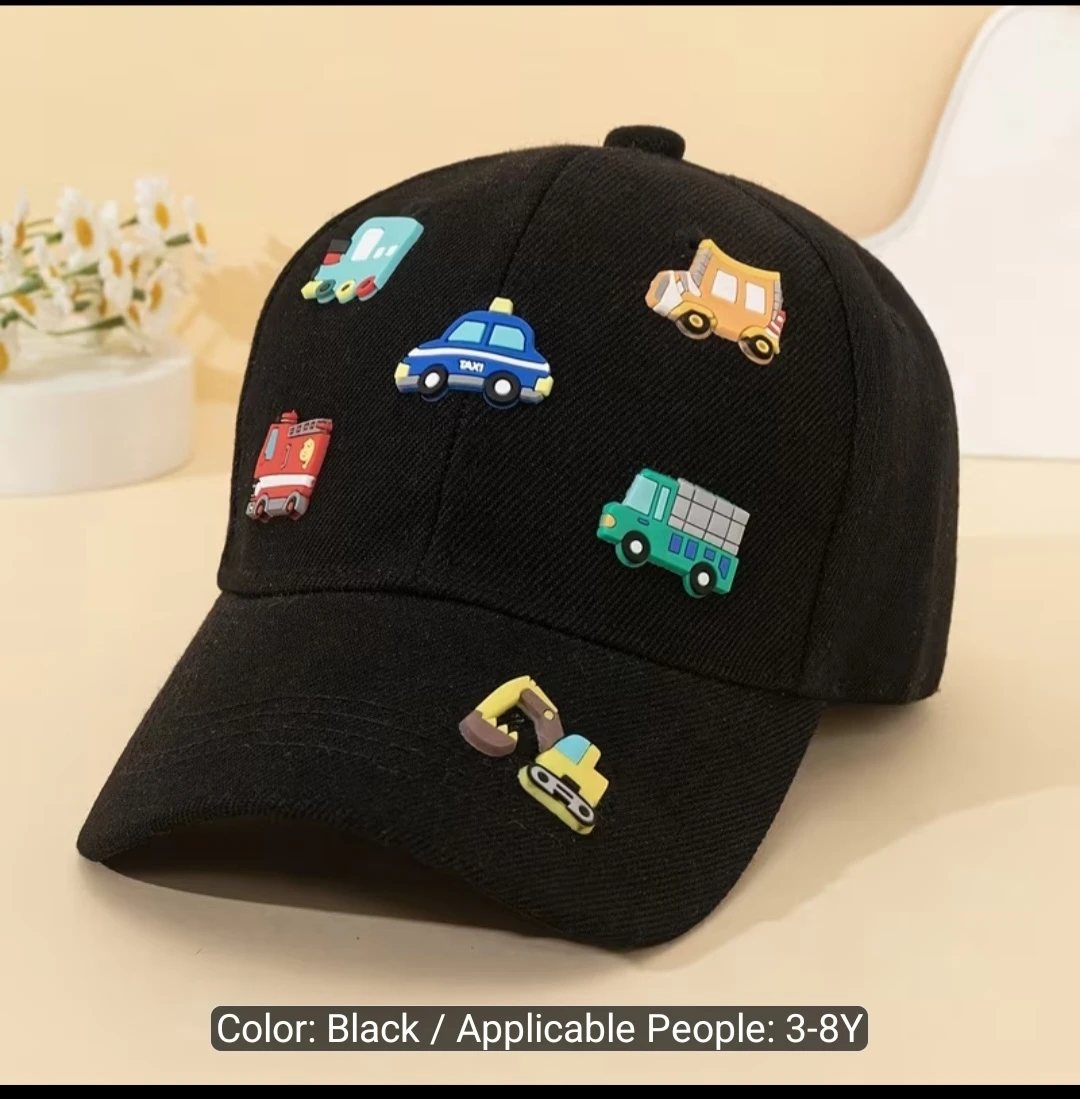 Kids Baseball Cap with Vehicle Appliqués - photo 3