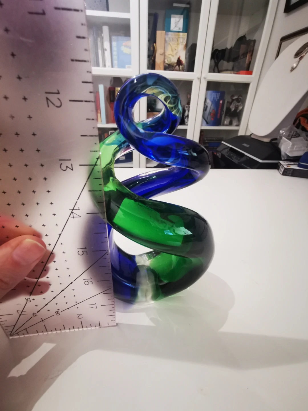 Blue and Green Glass Swirl Sculpture - photo 3