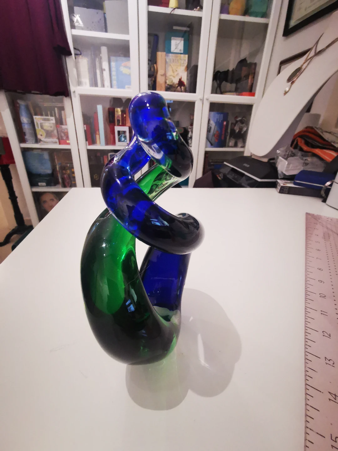 Blue and Green Glass Swirl Sculpture - photo 4