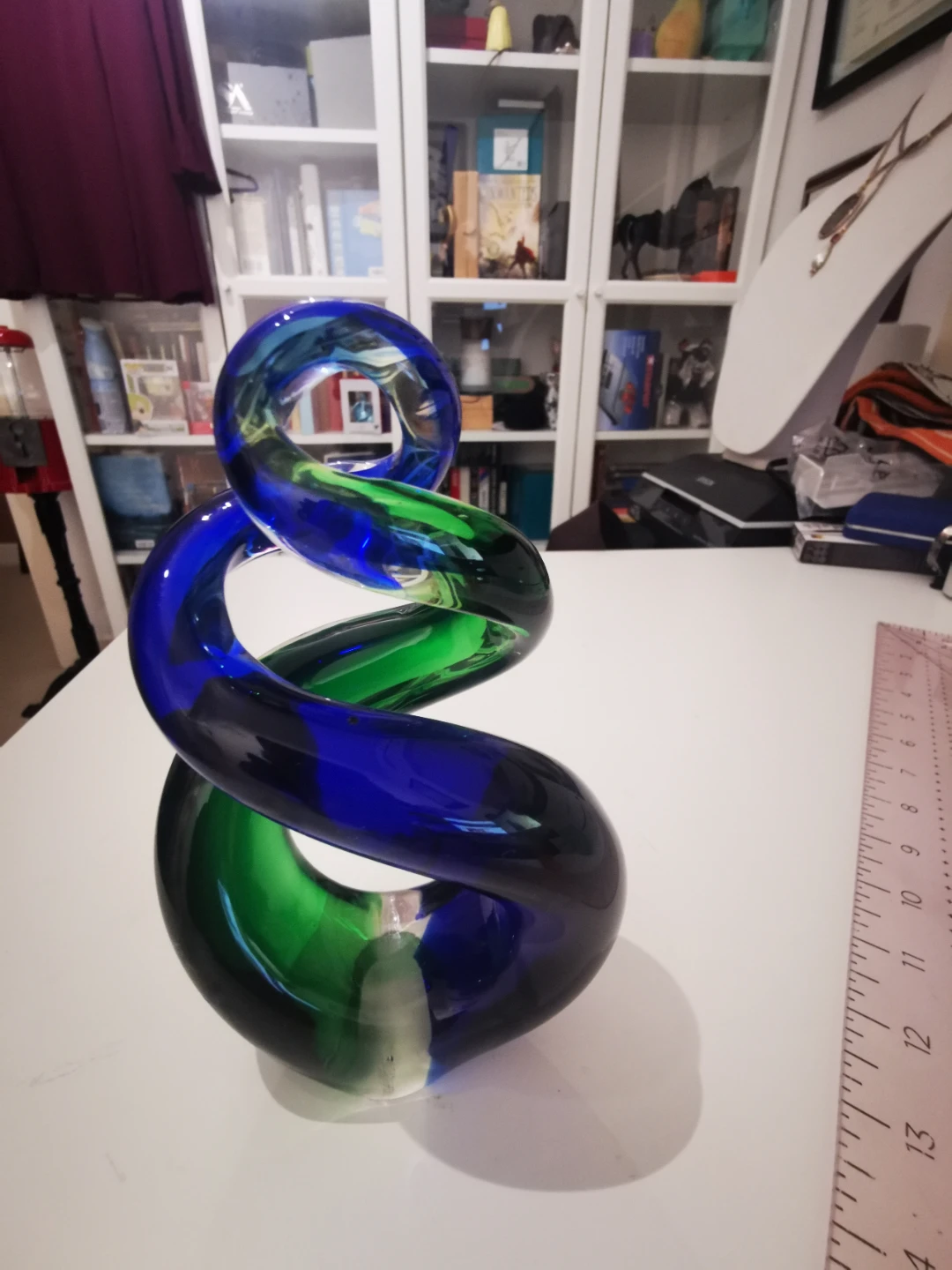 Blue and Green Glass Swirl Sculpture - photo 5