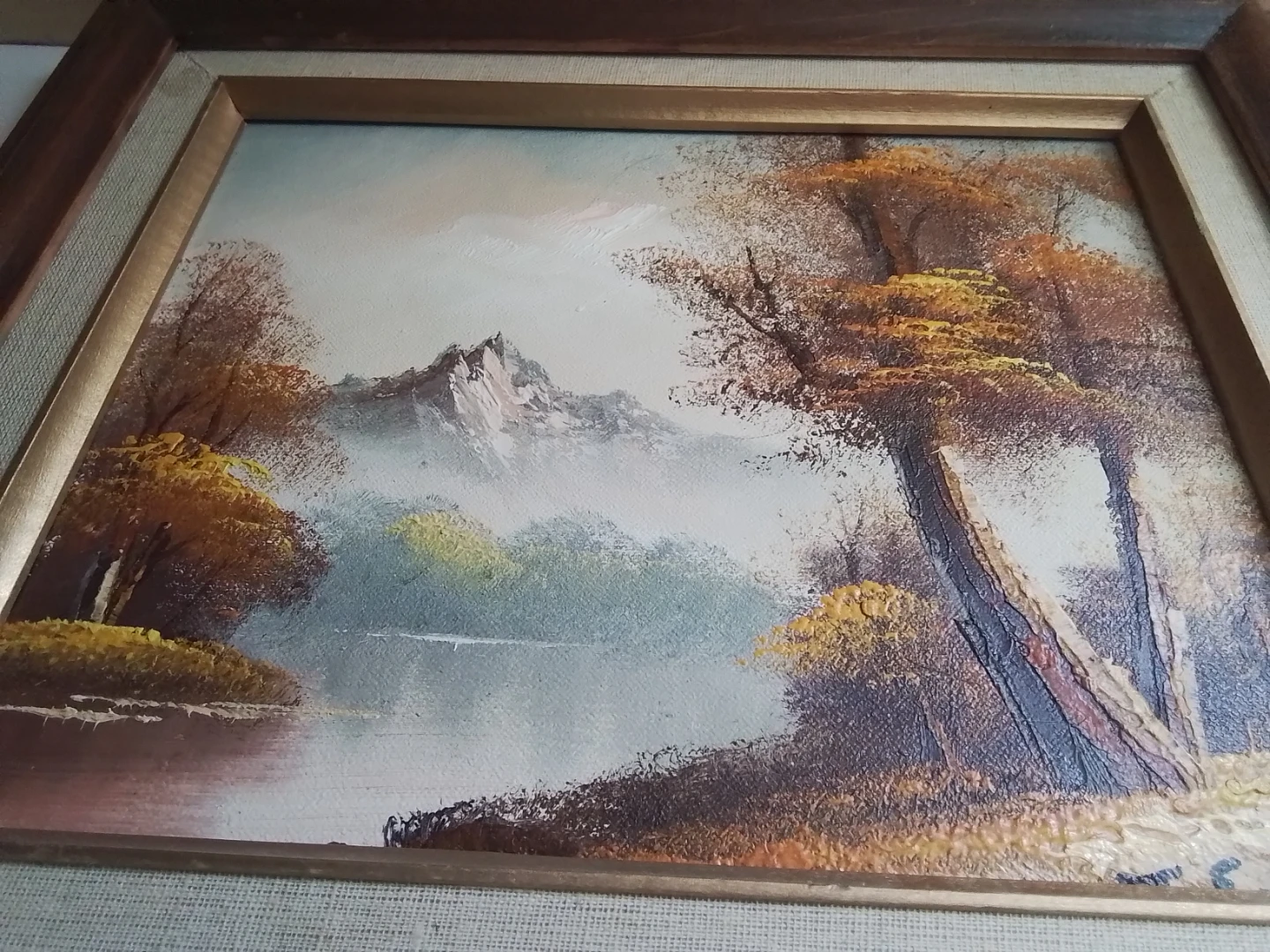 Vintage Mid-Century Mountain Wilderness Landscape Oil Painting - photo 5