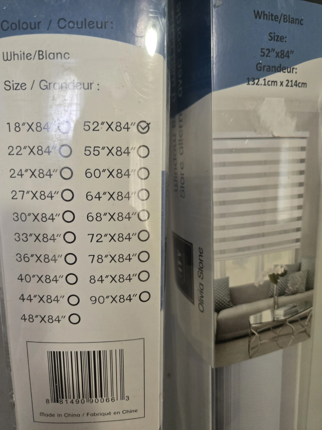 Olivia Stone Zebra Cordless Blinds, White, 51"x84" - photo 2