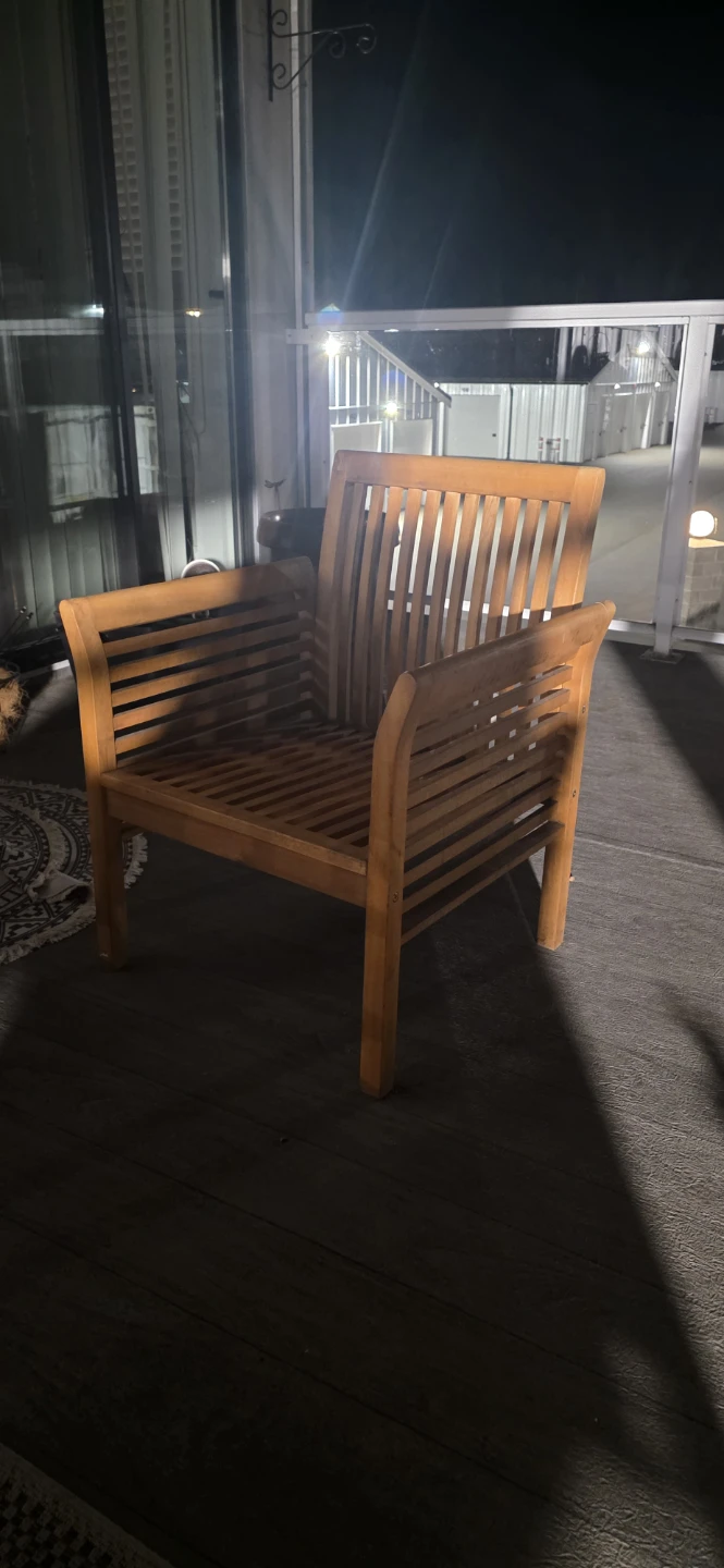 Wooden Outdoor Chair table  love seat 2 single all with cousins - photo 3