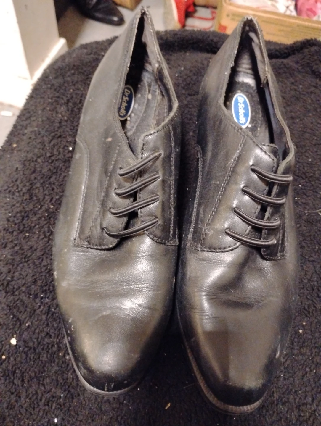Dr. Scholl's Black Leather Oxford Shoes