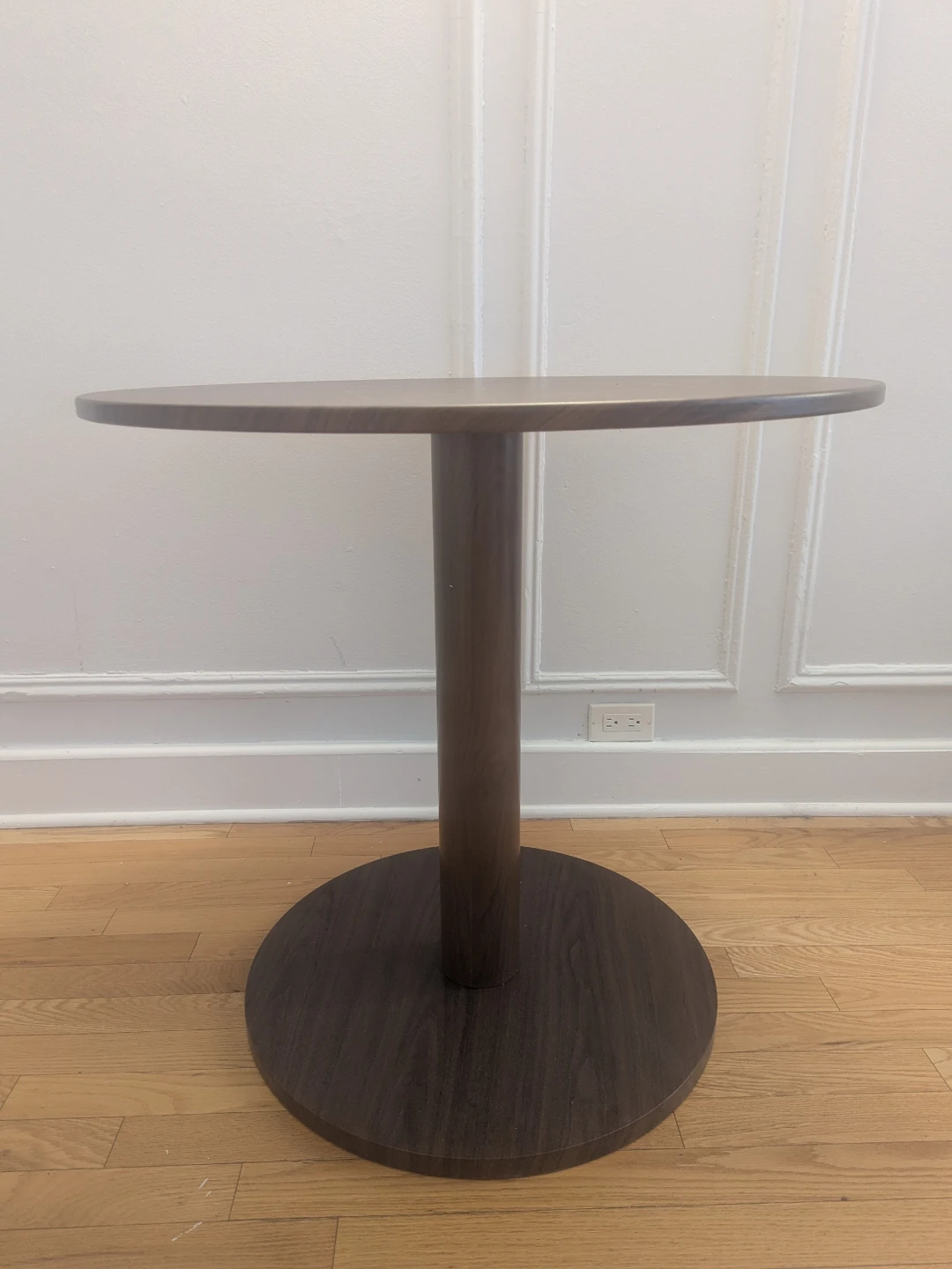 Round Pedestal Dining Table - Dark Wood Finish