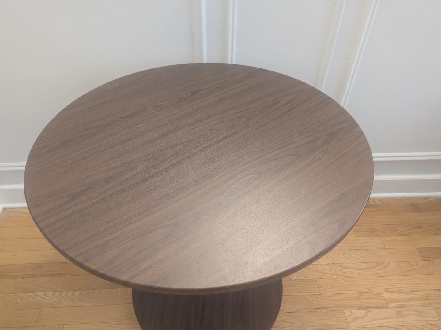 Round Pedestal Dining Table - Dark Wood Finish - photo 2