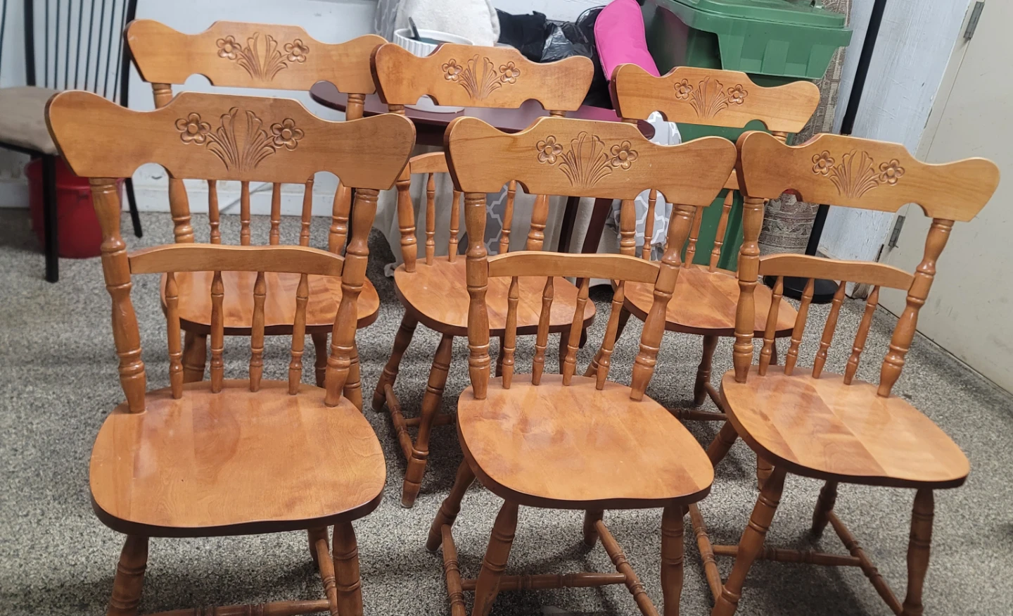 Set of 6 sold Wood Dining Chairs - photo 2