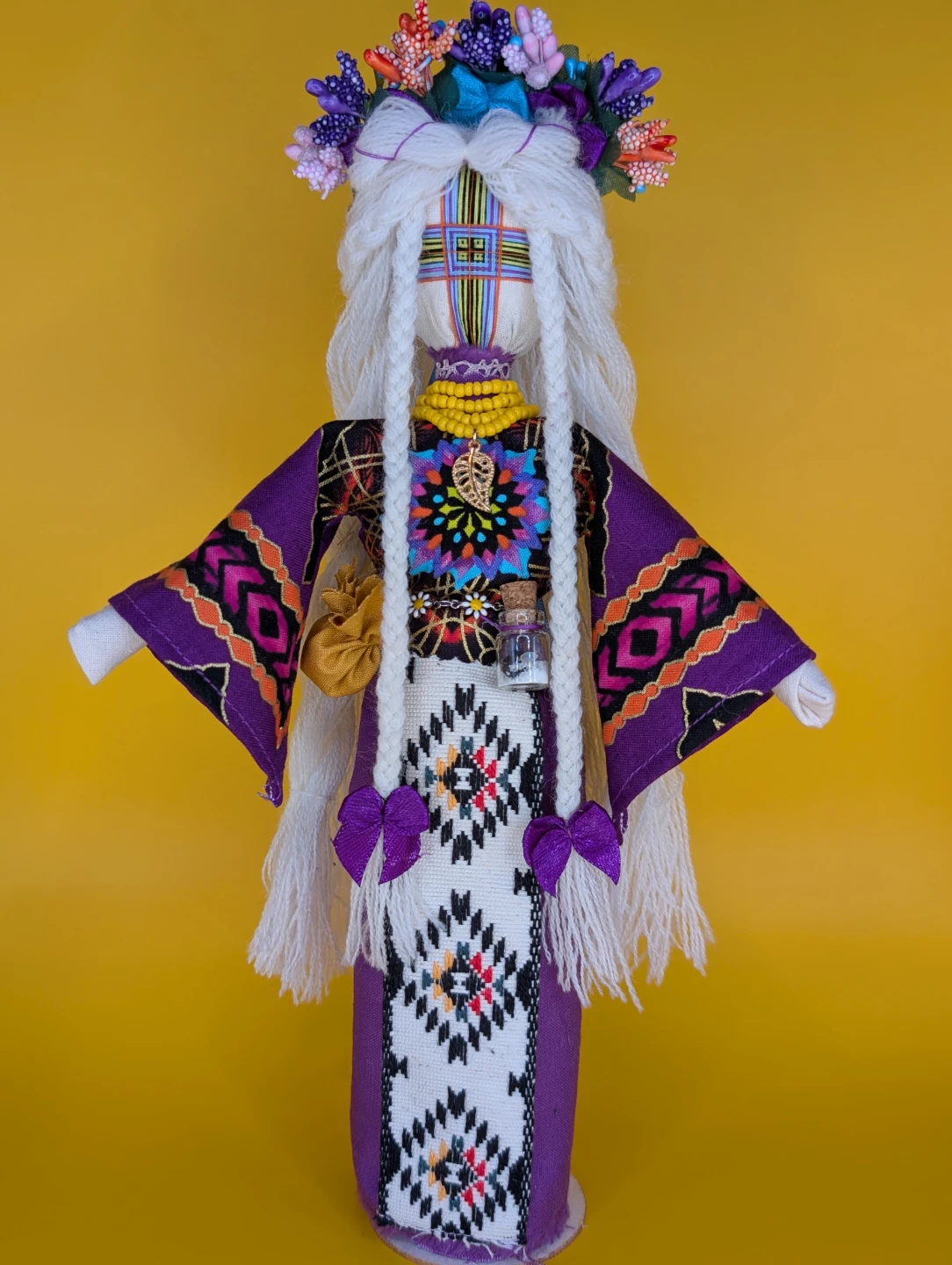 Handmade Purple Motanka Berehynia - Ukrainian heritage